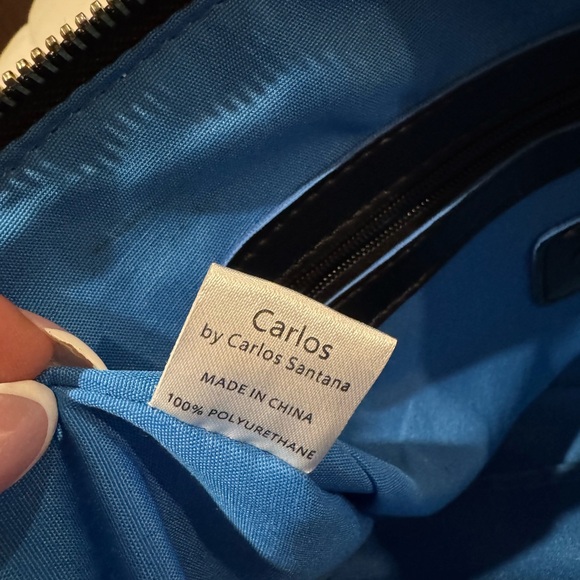 Carlos Santana Black Magic Blue & Black Laser-Cut Clutch - Picture 7 of 10